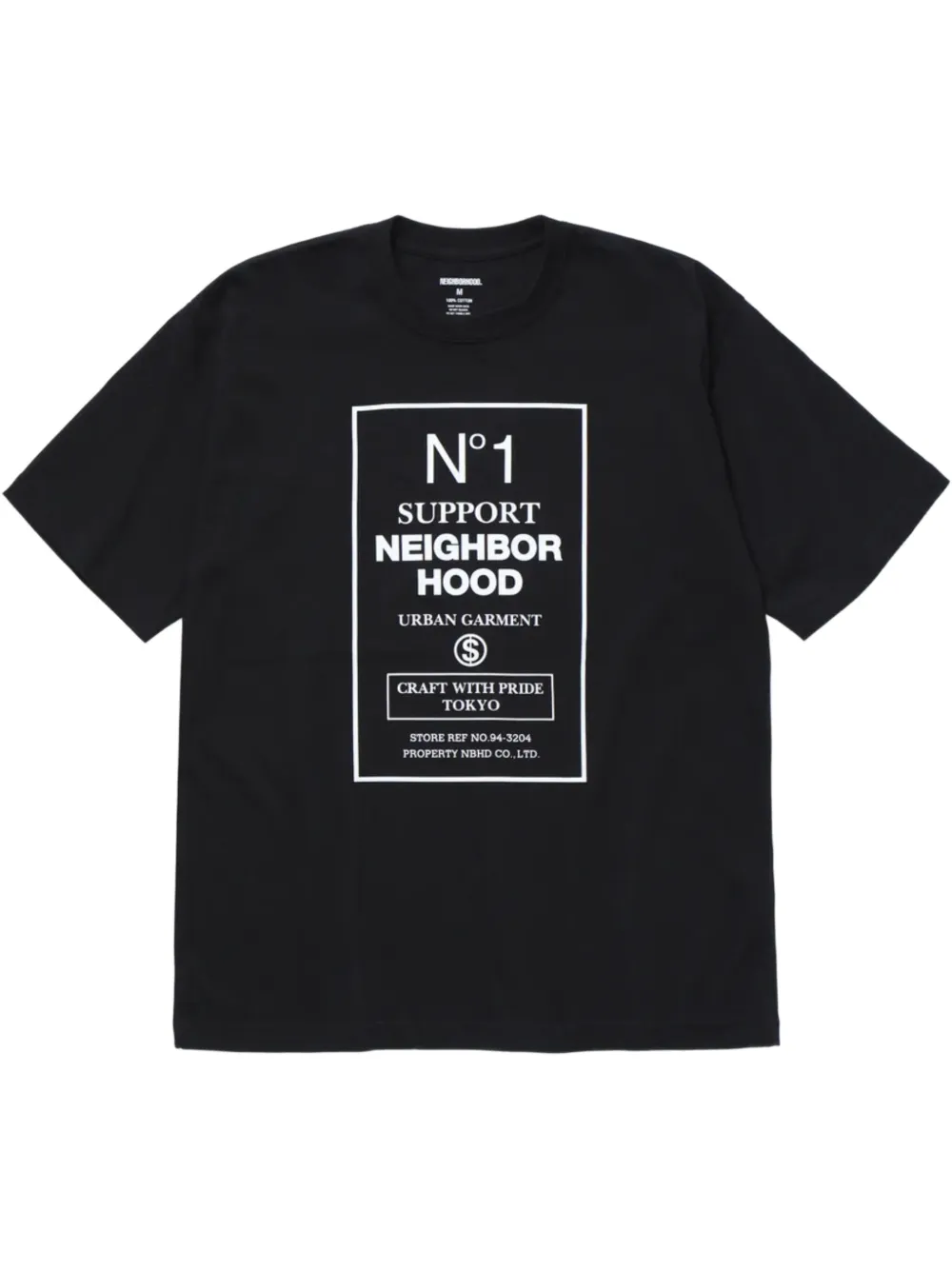 Neighborhood T-shirt met grafische print Zwart