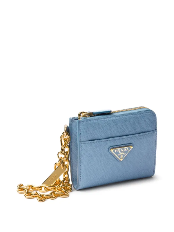 Prada Portafoglio Saffiano Piccolo Blu FARFETCH IT