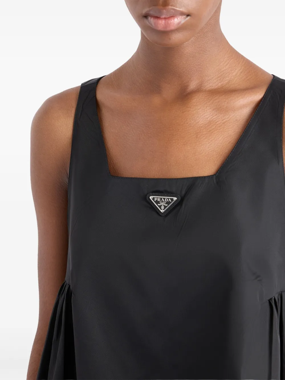 Prada Mini-jurk met logo Zwart