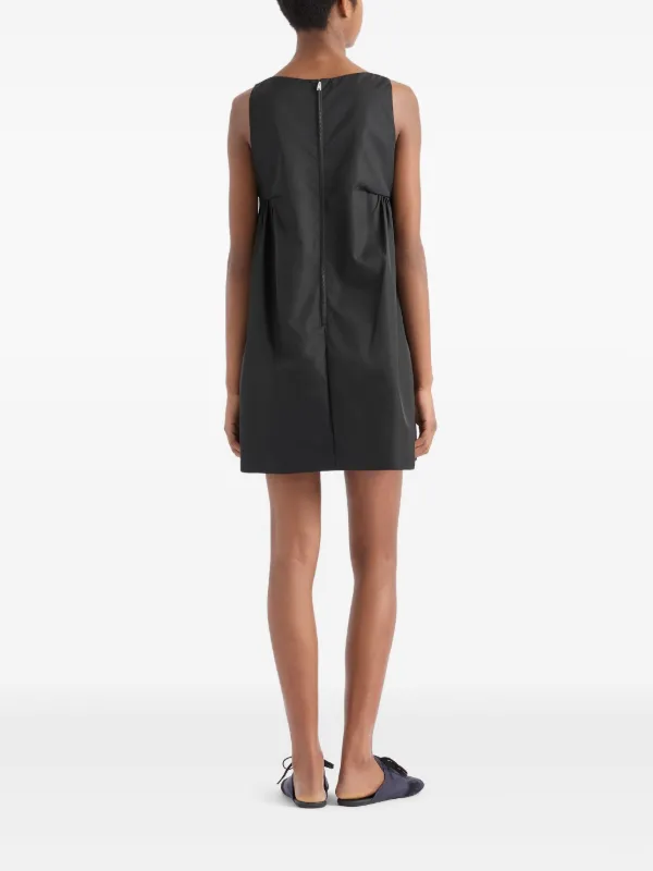 ワンピース PRADA SS25 Black jersey dress (33601SOOO16A0 F0002) Prada Logo Plaque Shirt Dress in Black Acetate Cellulose