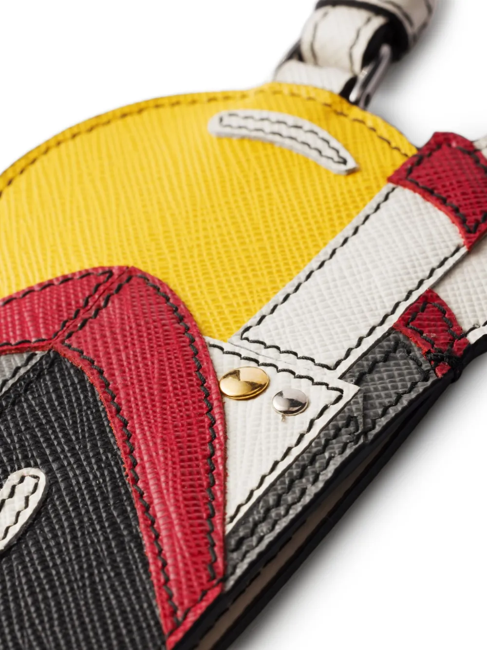 Prada Saffiano sleutelhanger Zwart