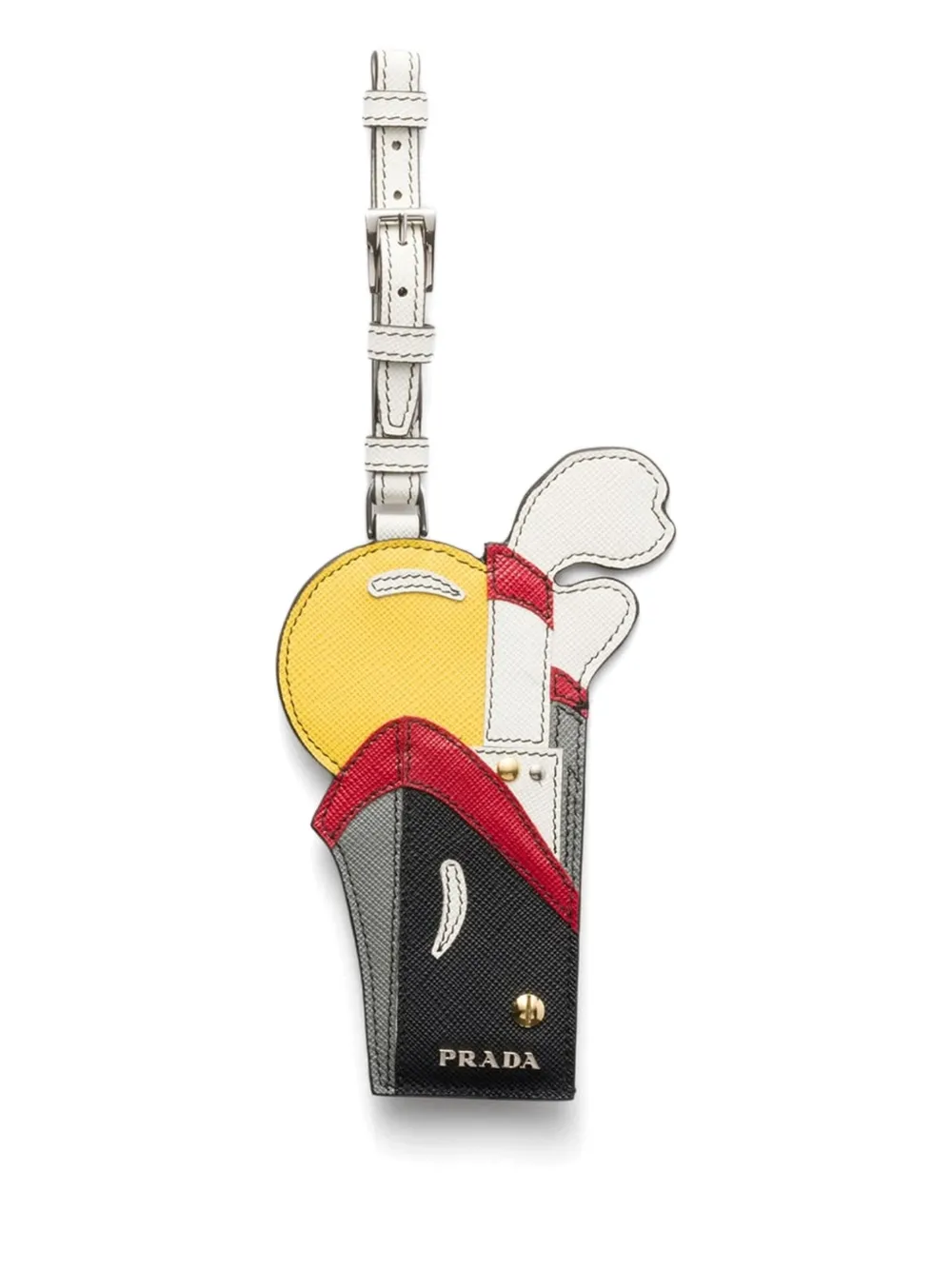 Prada Saffiano keyring Zwart