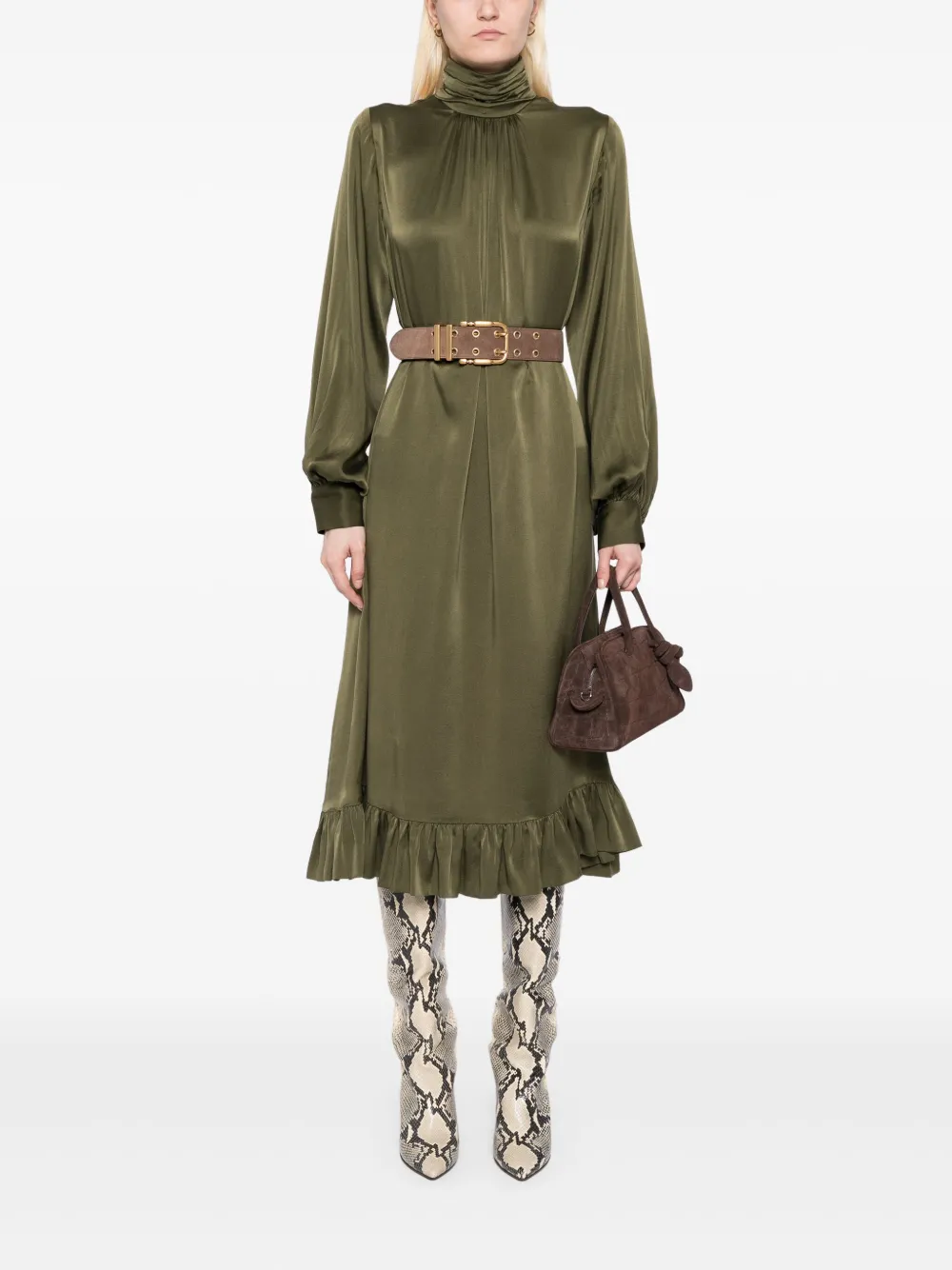 Cynthia Rowley Monroe zijden jurk - Groen