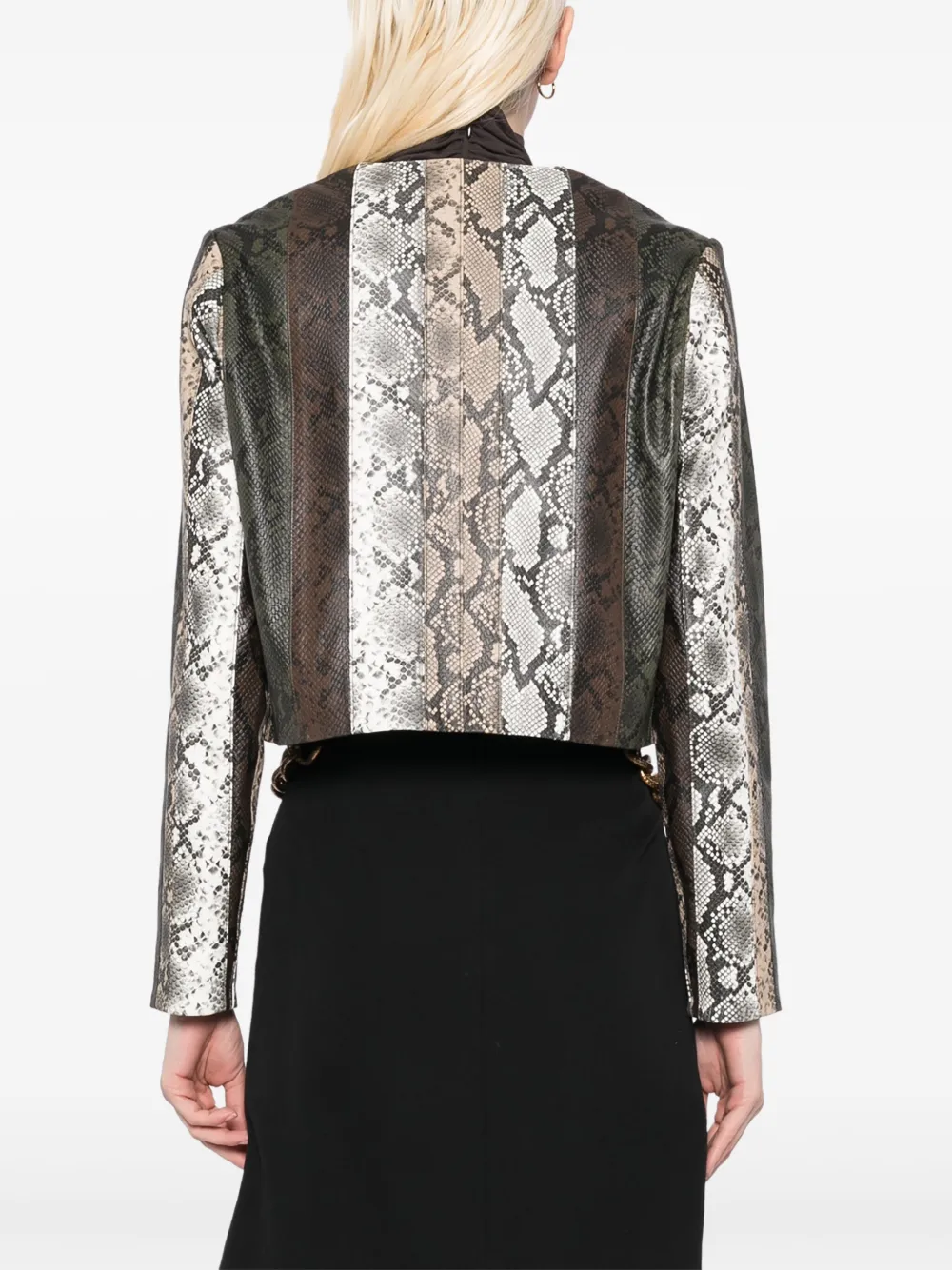 Cynthia Rowley Vegan cropped jack met slangen-reliëf Groen