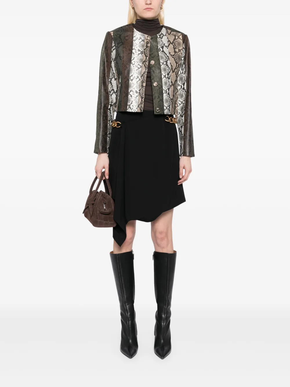 Cynthia Rowley snake-embossed vegan cropped jacket | Cropped Jackets | Image 2