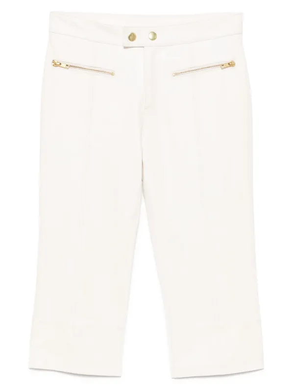 Cynthia Rowley Downtown クロップド レザーパンツ | ニュートラル