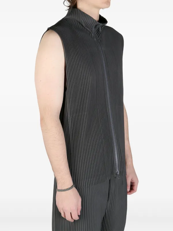 Homme Plissé Issey Miyake Pleated Vest | Grey | FARFETCH