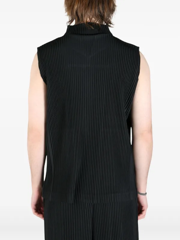 トップス HOMMEPLISSE ISSEYMIYAKE double zip vest Homme Plissé Issey Miyake Pleated Vest | Black | FARFETCH