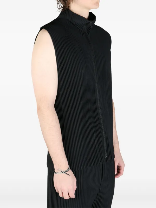 Homme Plissé Issey Miyake Pleated Vest | Black | FARFETCH