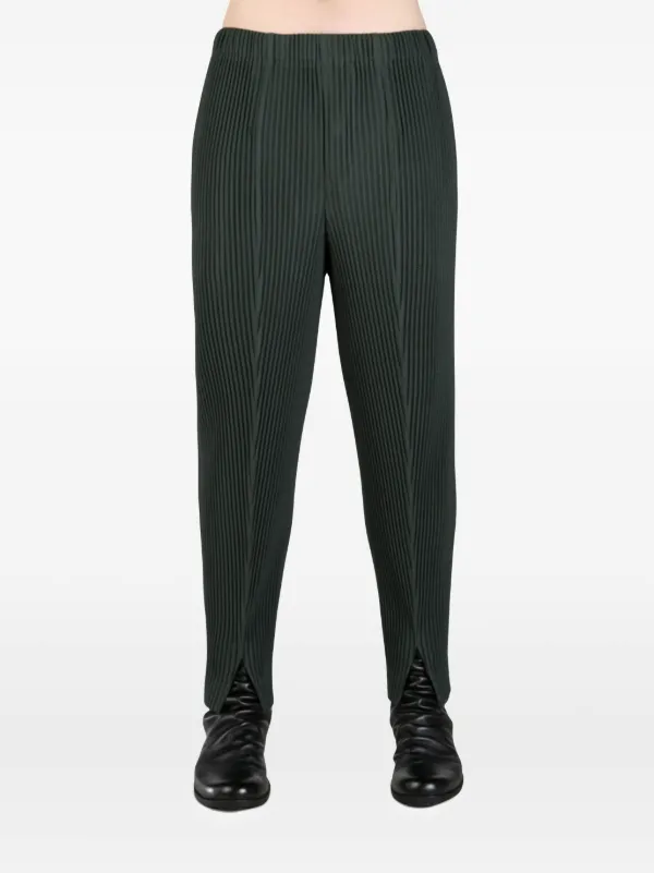 Homme Plissé Issey Miyake Pleated Trousers | Green | FARFETCH AZ