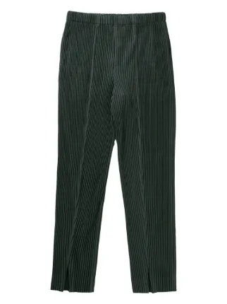 Homme Plissé Issey Miyake Pleated Trousers | Green | FARFETCH