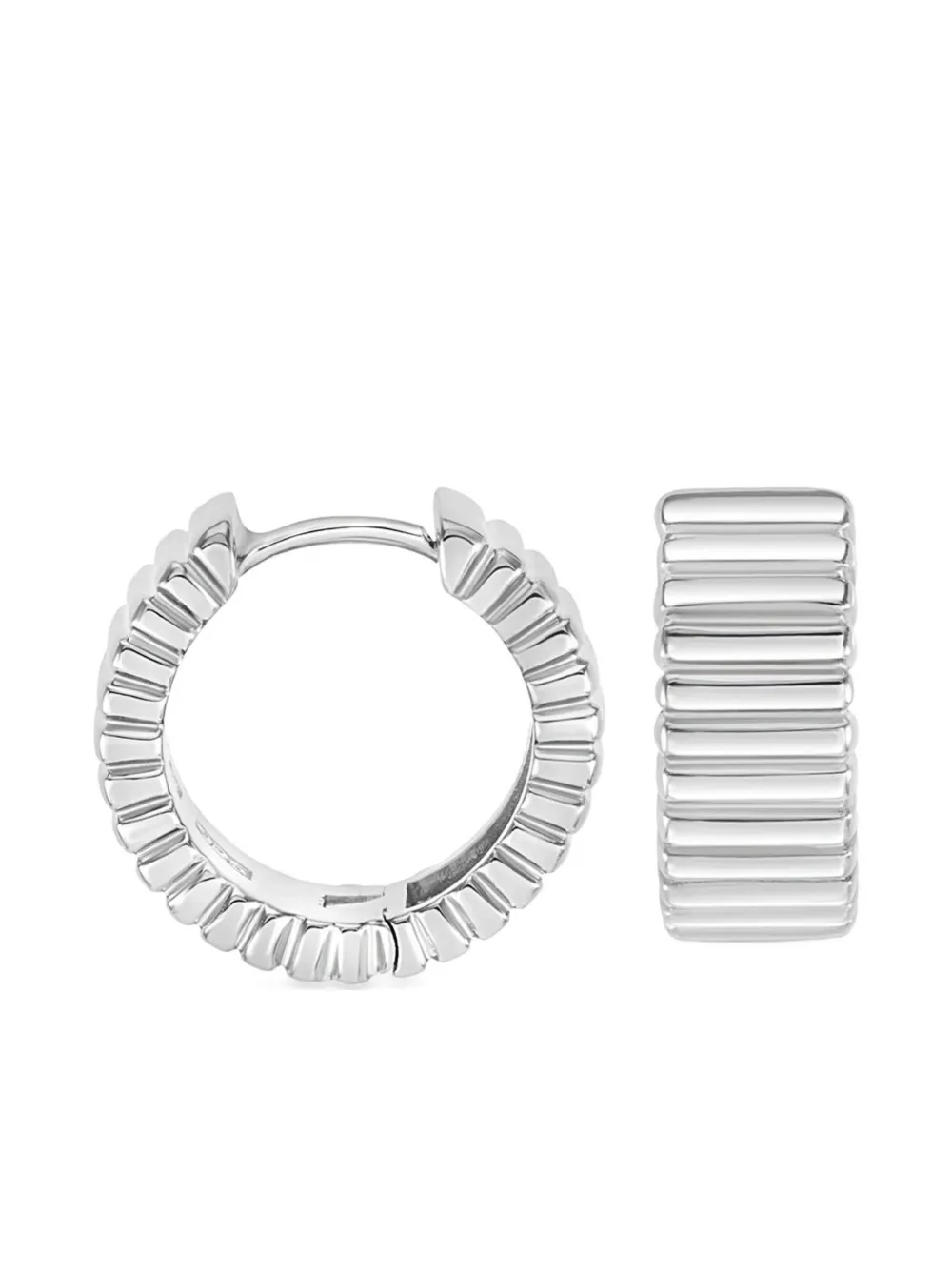 DOWER AND HALL Large Humbug hoop earrings - Argento