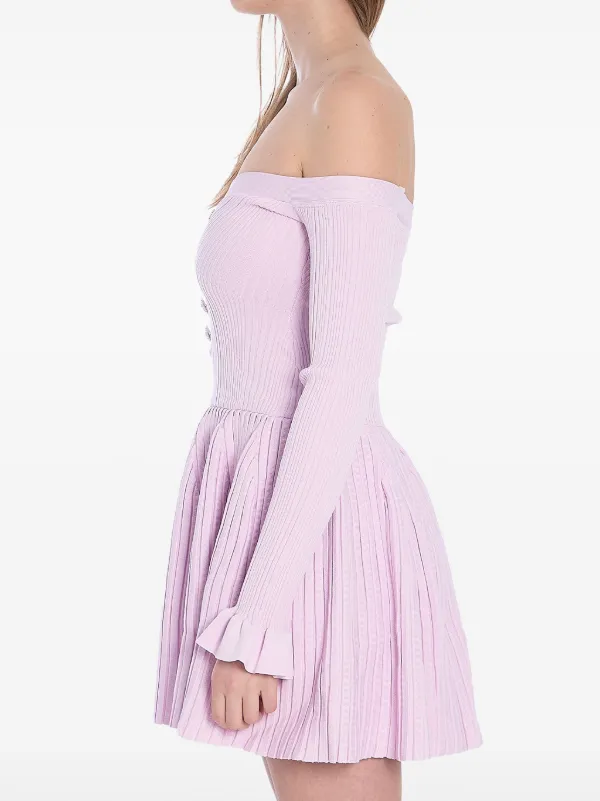 pink ribbed mini dress Nissa Ribbed Mini Dress Pink, Small