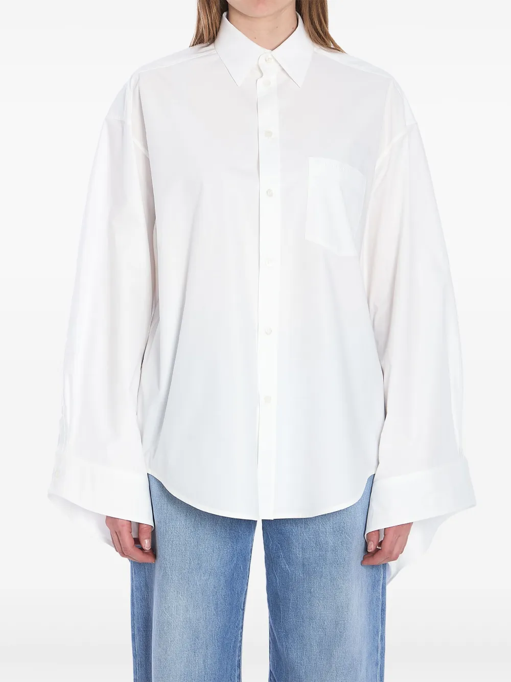Balenciaga Blouse met gestrikte cuffs Wit