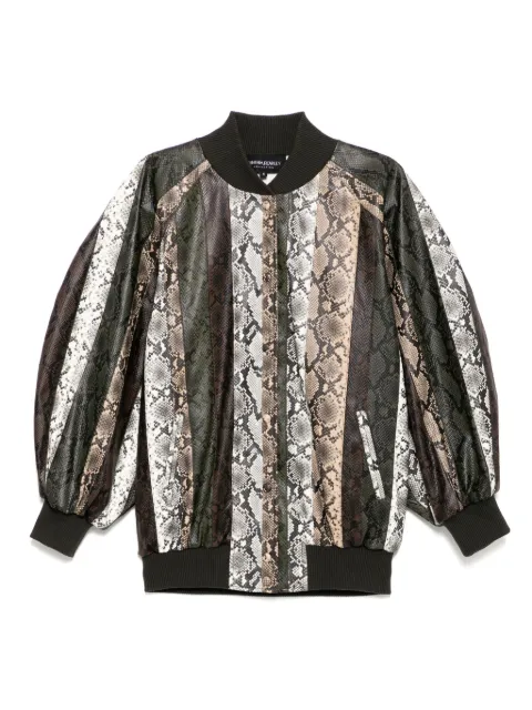 Cynthia Rowley chamarra bomber con efecto de piel de serpiente