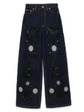 Cynthia Rowley embroidered wide-leg jeans - Blue