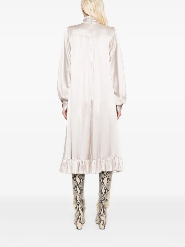 Monroe Silk Charmeuse Dress Stone / M / Cynthia Rowley