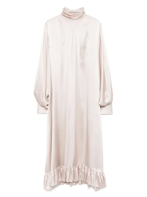 Monroe Silk Charmeuse Dress Stone / M / Cynthia Rowley Monroe Silk Charmeuse Dress Stone / M / Cynthia Rowley