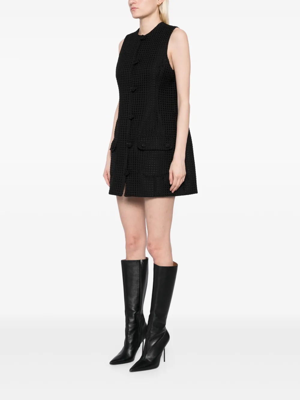 Cynthia Rowley Paige jurk met jacquard Zwart