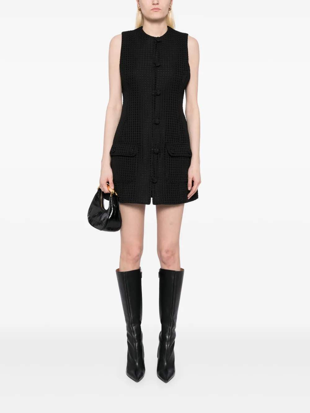 Cynthia Rowley Paige jurk met jacquard Zwart