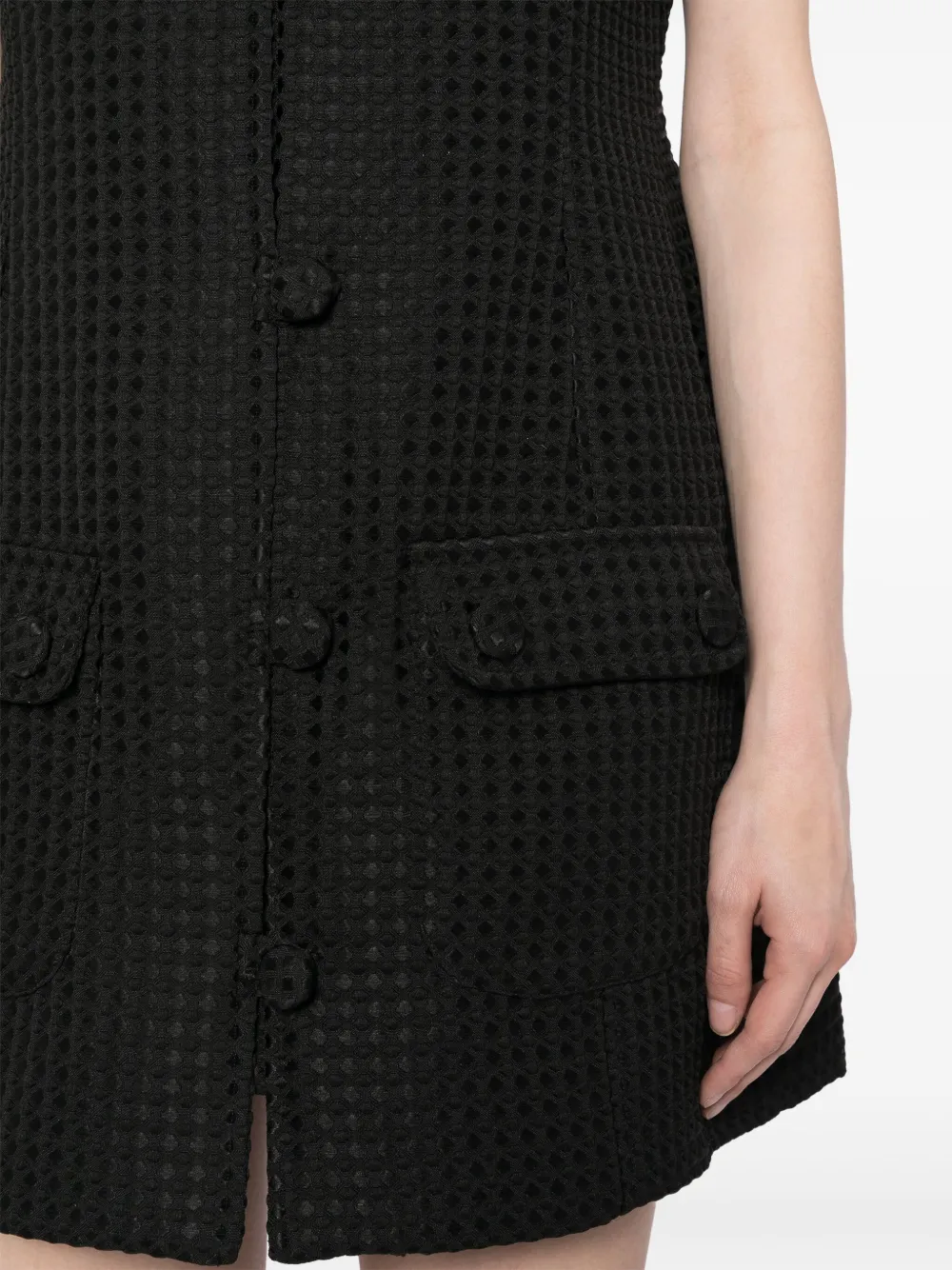 Cynthia Rowley Paige jurk met jacquard Zwart
