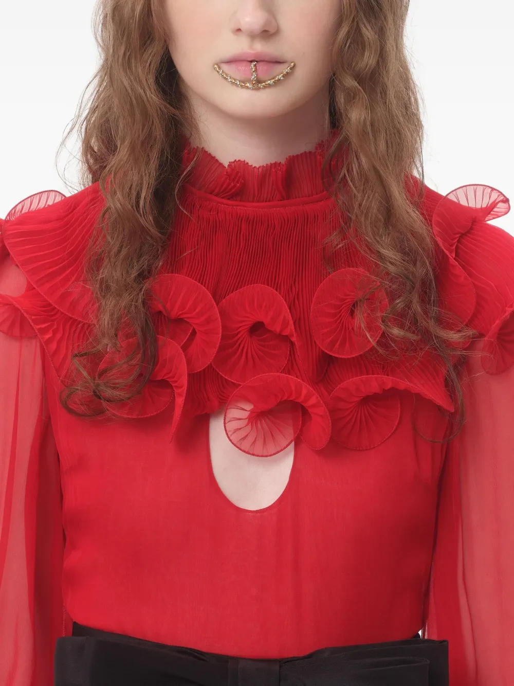 Valentino Garavani Chiffon kraag Rood