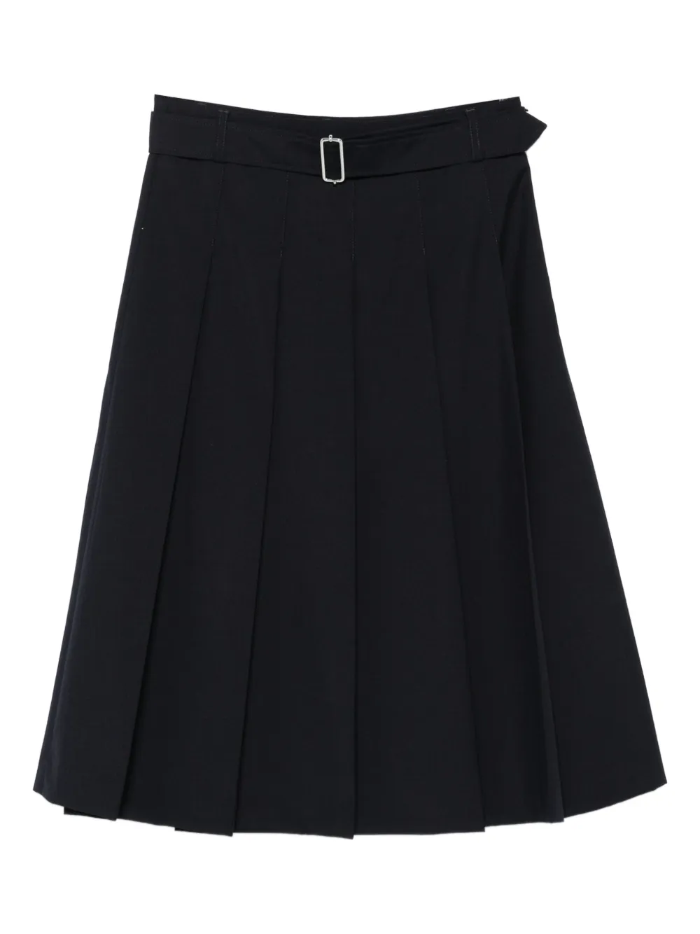 Officine Generale Kendra midi-plooirok met ceintuur Blauw