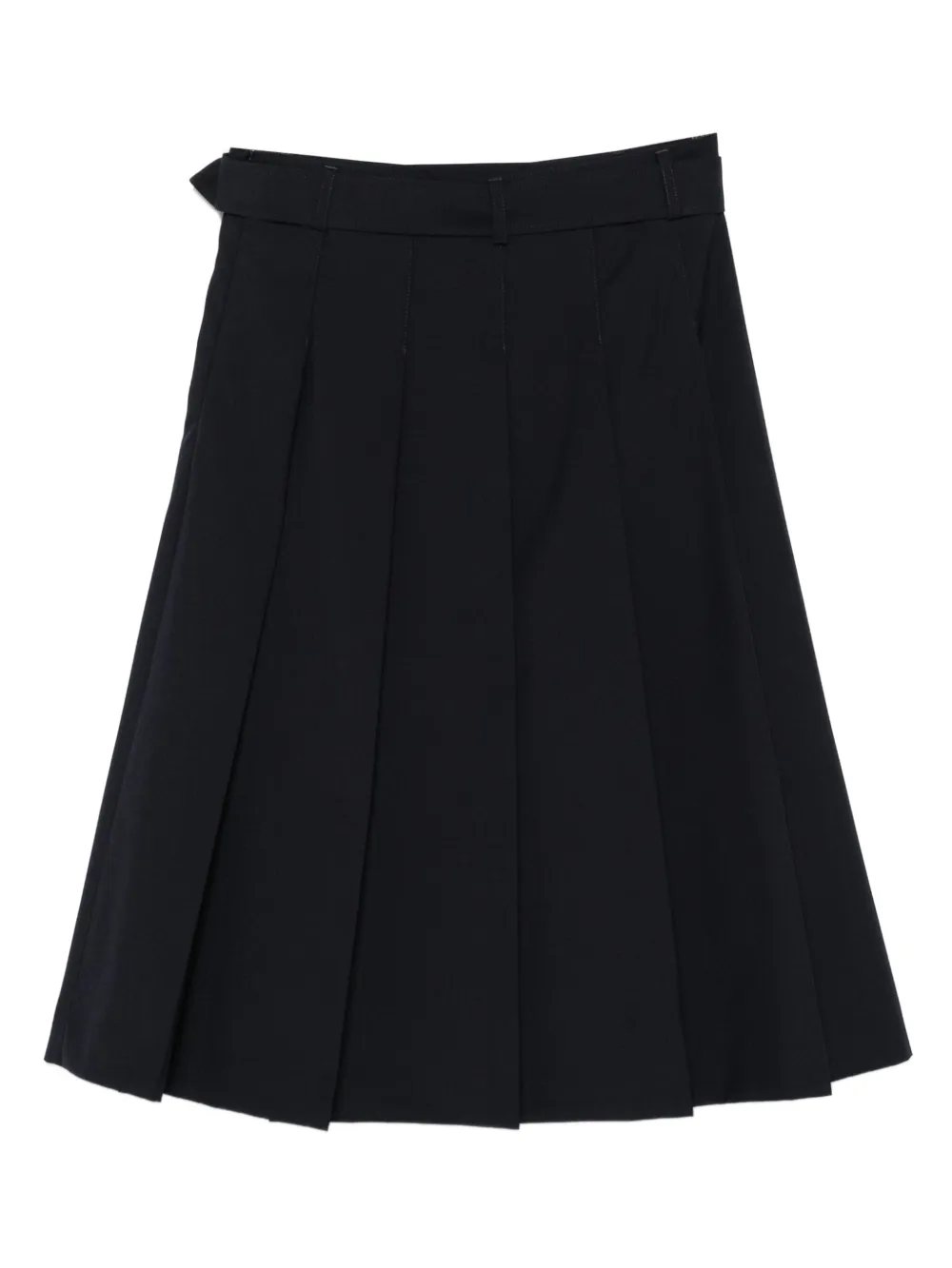Officine Generale Kendra midi-plooirok met ceintuur Blauw