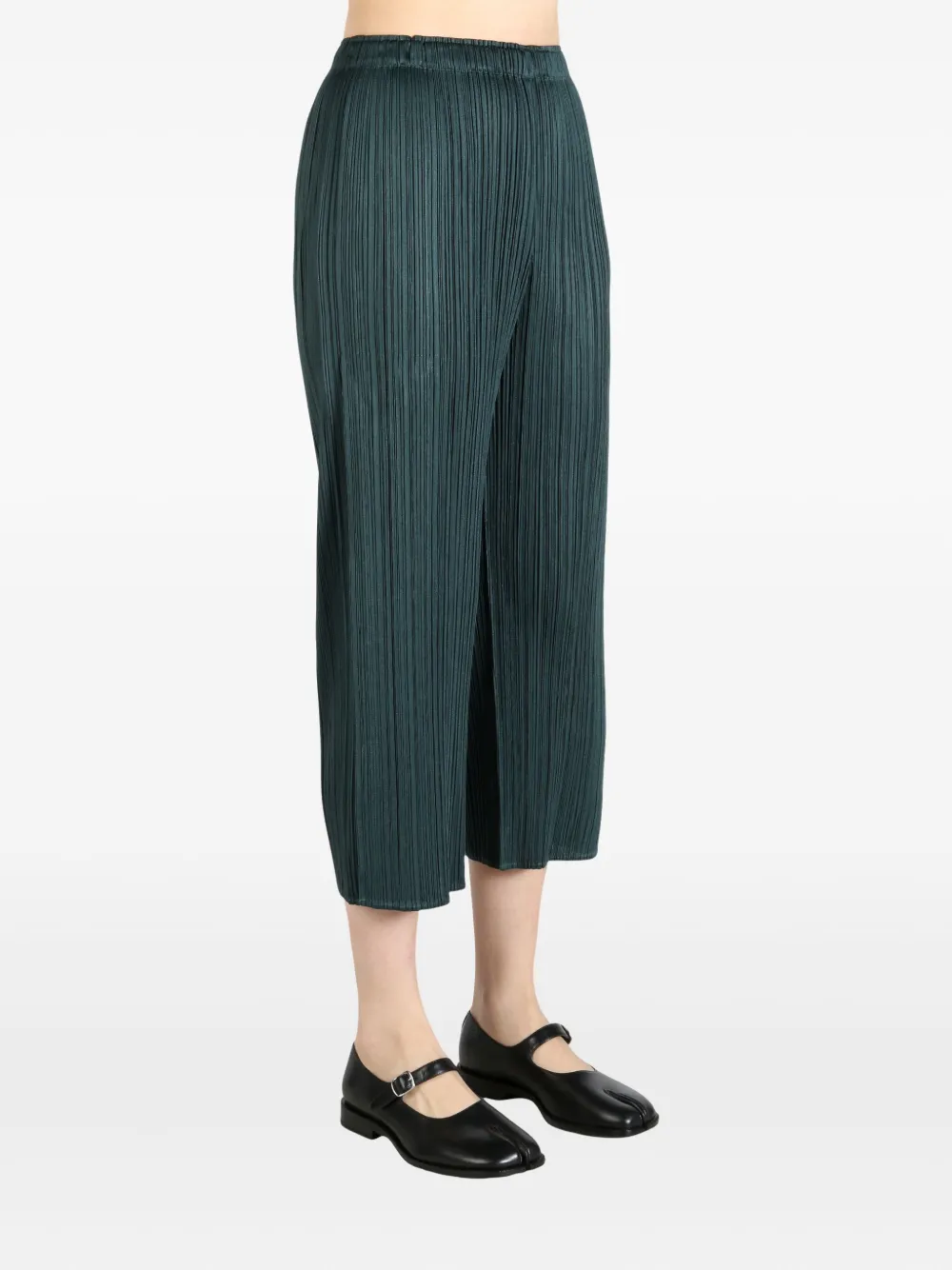 Shop Issey Miyake Wide-leg Trousers In Green