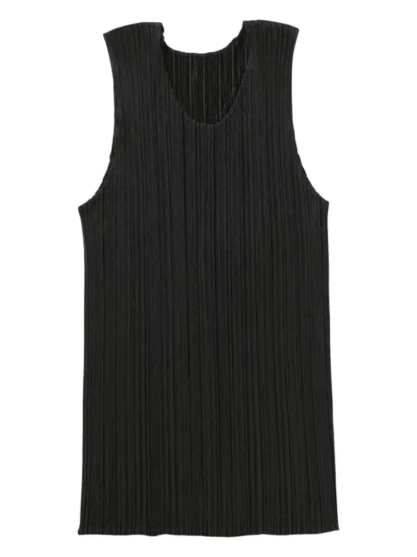 トップス PLEATS PLEASE tank top Pleats Please Issey Miyake Pleated Tank Top | ブラック | FARFETCH JP