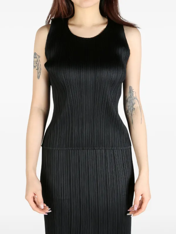 Pleats Please Issey Miyake Pleated Tank Top | ブラック | FARFETCH JP