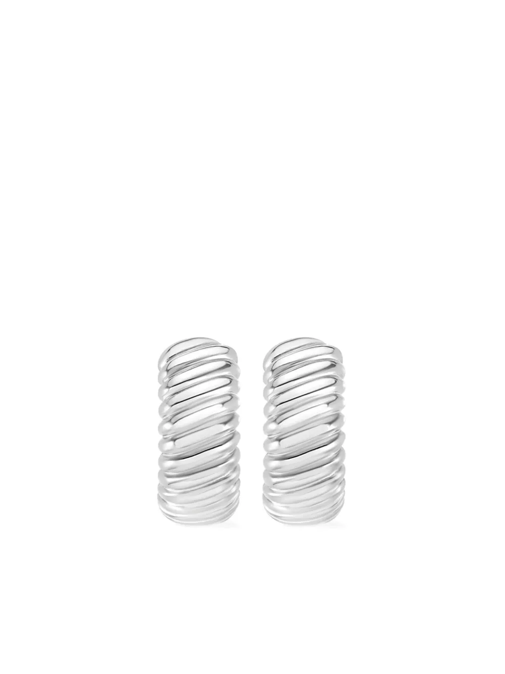 DOWER AND HALL Twist フープピアス L | シルバートーン | Image 1