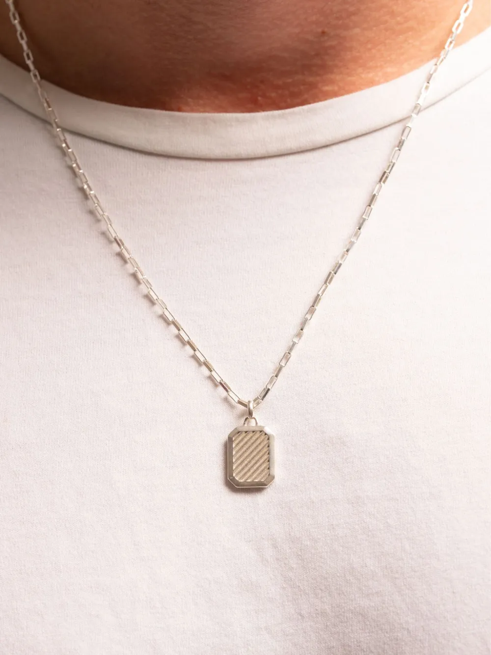 Octagon Humbug paperclip necklace