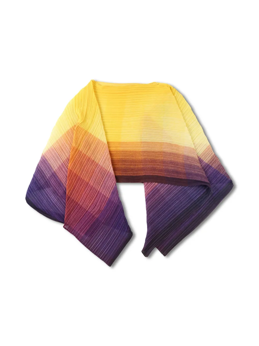 Issey Miyake Ombre Pleated Scarf In Yellow