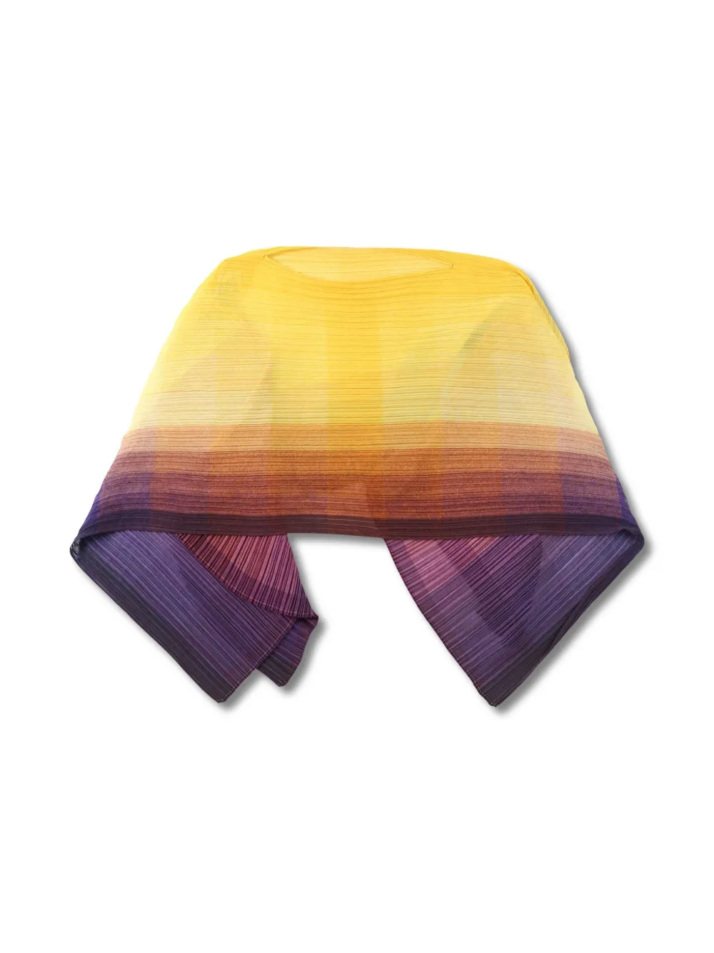 Pleats Please Issey Miyake ombre pleated scarf Geel