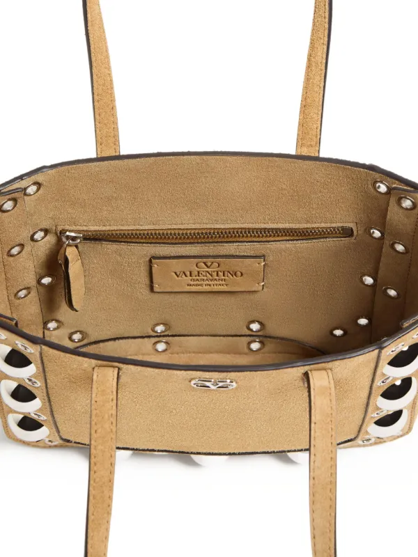 Valentino Garavani Nellcôte Mini Suede Shopping Bag | Neutrals
