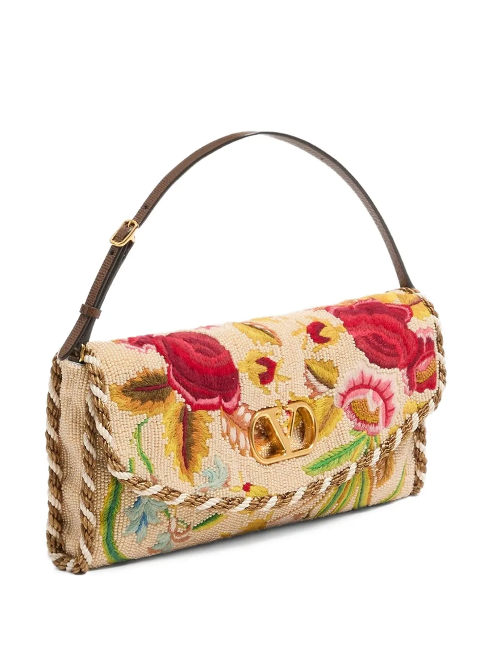 Valentino Garavani VLogo clutch Beige