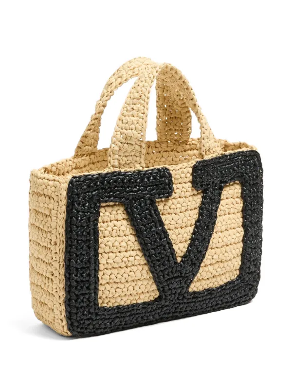 Valentino Garavani ヴィヴァ スーパースター ラフィアハンドバッグ S