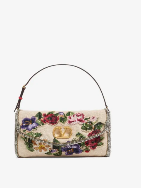 Valentino Garavani DeVain embroidered small shoulder bag