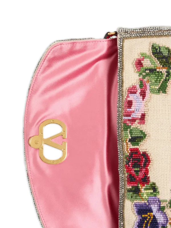 Valentino Garavani DeVain Embroidered Small Shoulder Bag