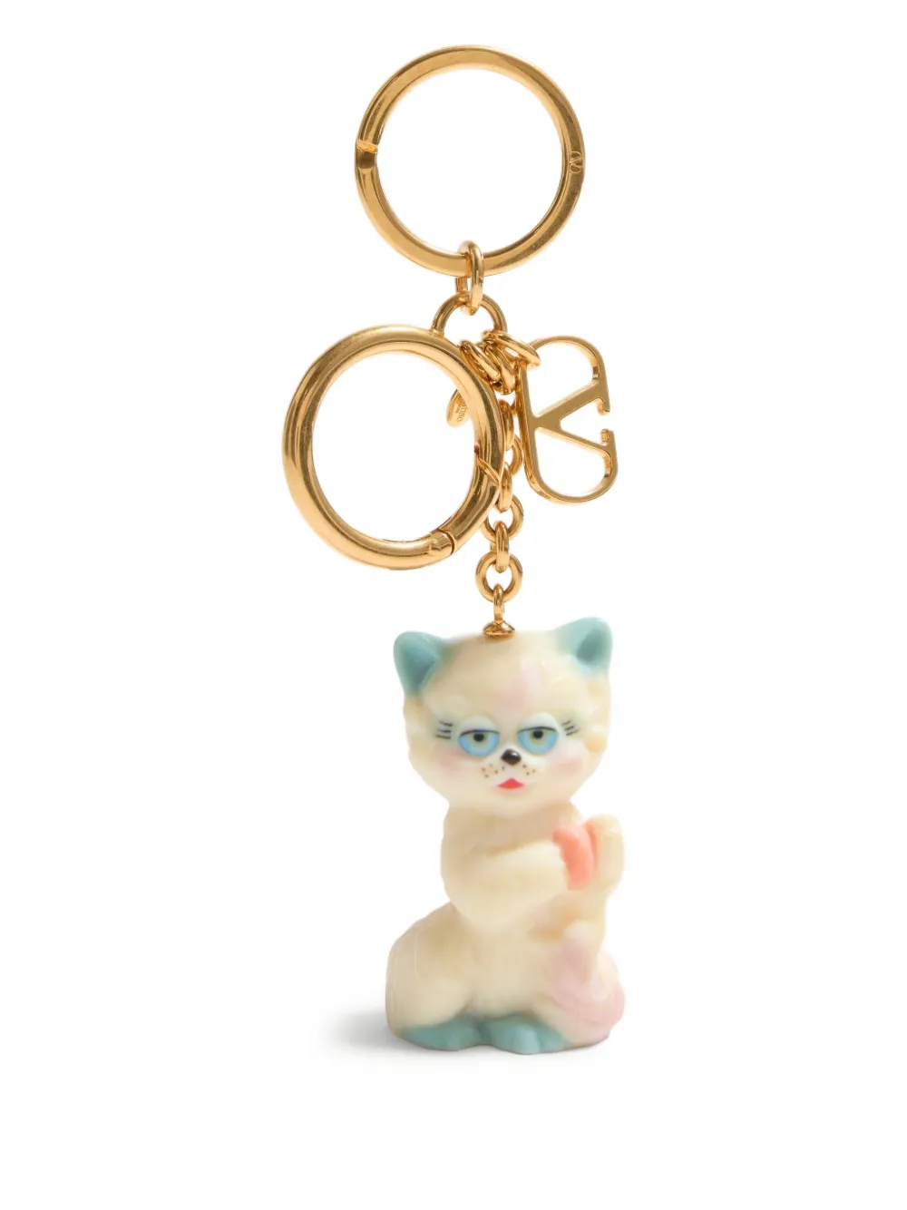 Valentino Garavani Le Chat De La Maison tassenbedel met sleutelhanger Beige
