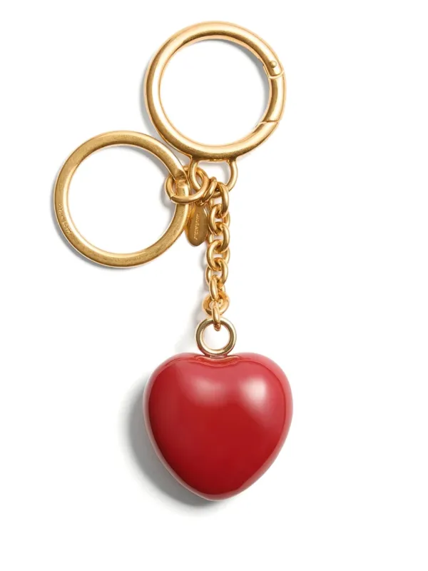 キーホルダー・キーリング VALENTINO GARAVANI BAG CHARM KEYRING COEUR  IN RED Coeur Royal Bag Charm With Key Ring In Metal And Enamel for