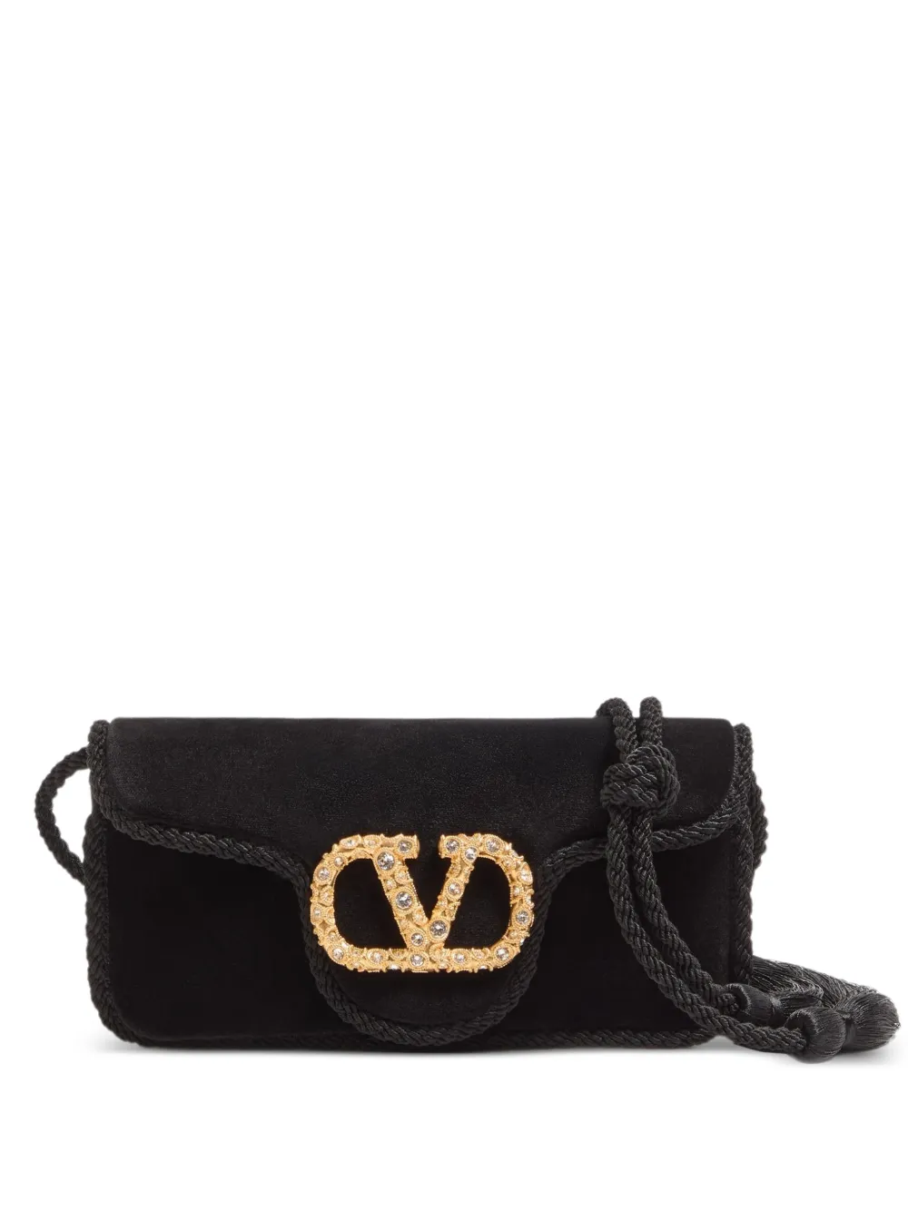 Valentino Garavani Clutch Locò con decorazione - Nero