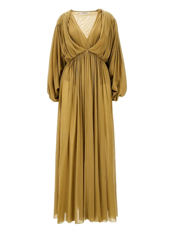 Philosophy Di Lorenzo Serafini puff-sleeve Maxi Dress | Brown | FARFETCH GE