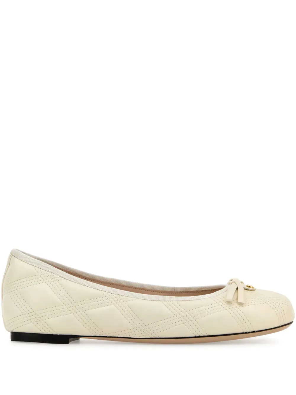 Valentino Garavani leather ballerina shoes White