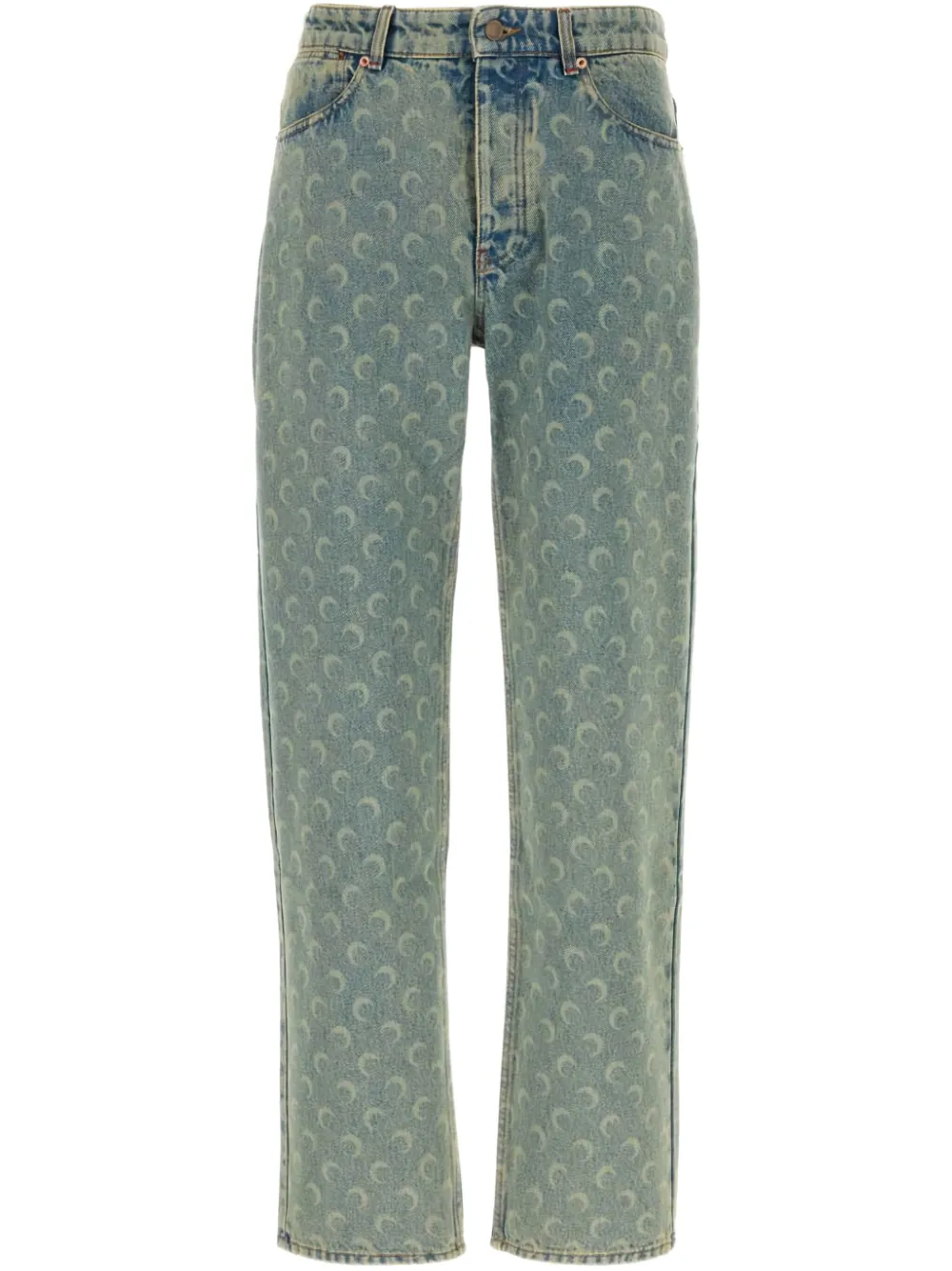 Marine Serre Jeans met print Blauw