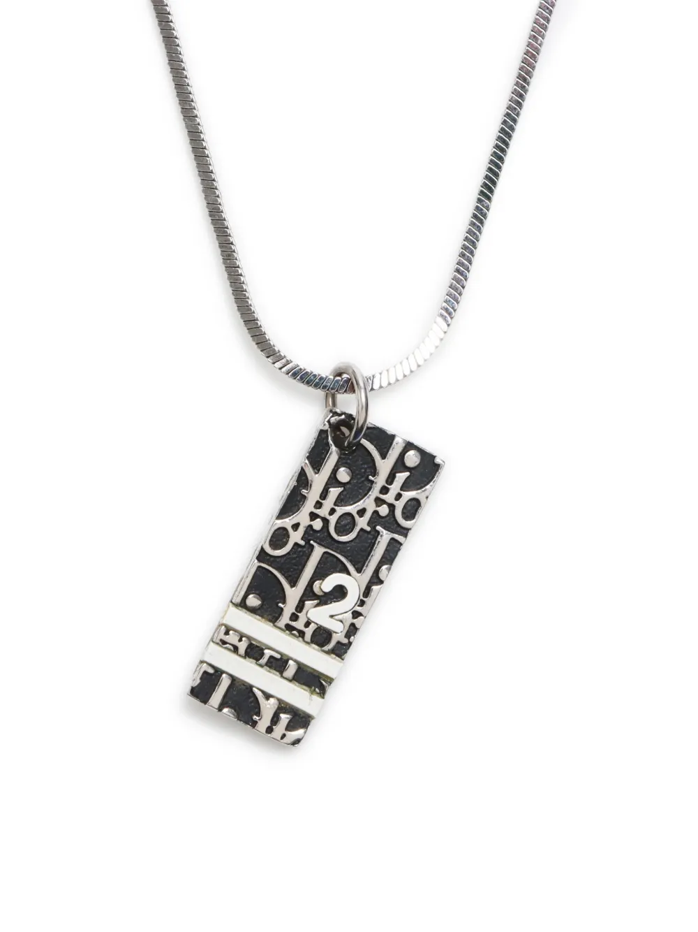 Pre-owned Dior 2000s Trotter-charm Necklace In 银色