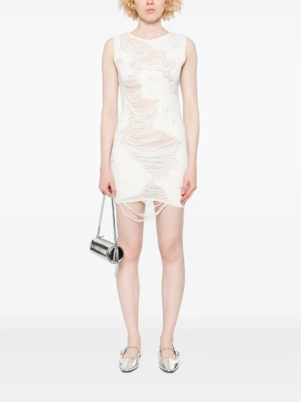 MM6 Maison Margiela Distressed Mini Dress | White | FARFETCH MM6 Maison Margiela Distressed Mini Dress | White | FARFETCH