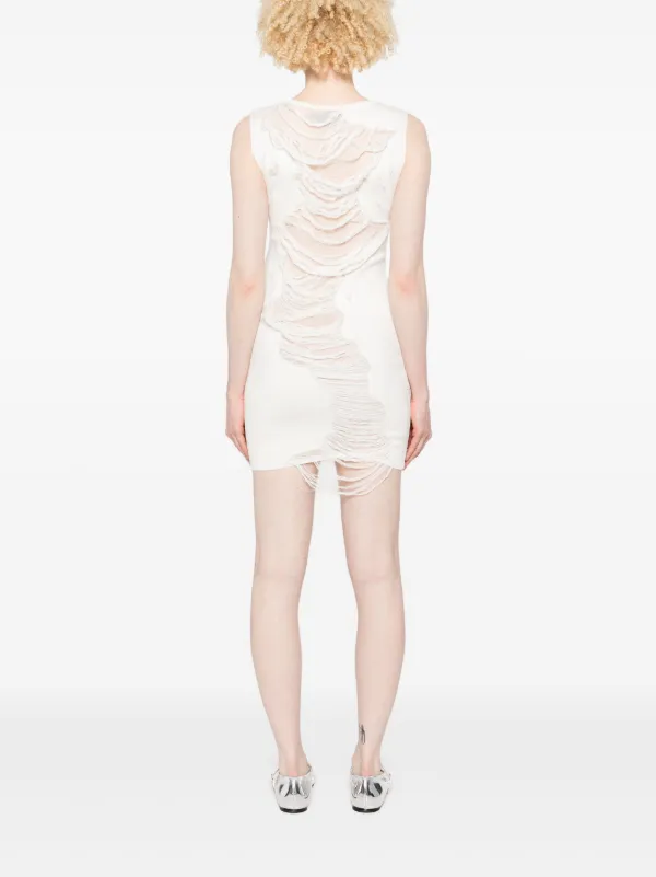 MM6 Maison Margiela Distressed Mini Dress | White | FARFETCH MM6 Maison Margiela Distressed Mini Dress | White | FARFETCH