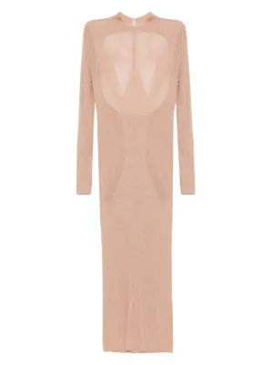 Saint Laurent Knot-Detail Maxi Dress - Neutrals